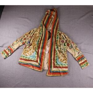 New Johnny Was Jacket M Multicolor Floral Print Felix Printed Sherpa Hooded Coat
